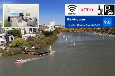 Amazing River View 3 Bedroom Apartment Brisbane CBD Netflix Fast Wifi Carpark - Accommodation Fremantle 0
